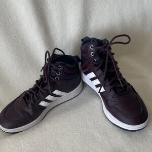 Adidas Men's Burgundy High-Top Sneakers